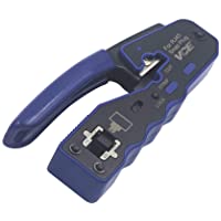 VCE GJ670BL Crimpadora para Conectores Pasante RJ45 Cat7 Cat6A Cat6 Cat5 Herramienta de Crimpado RJ45